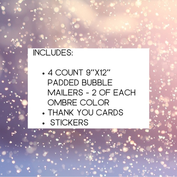 Ombré 4-pack 9”x12” padded bubble mailers, 2 of each color - Picture 3 of 3